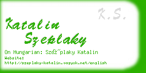 katalin szeplaky business card